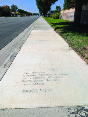 The city of Santa Clarita is inviting poets to submit original work for the 2027 Sidewalk Poetry Project. Poets may submit their work now through Nov. 20. Courtesy photo.