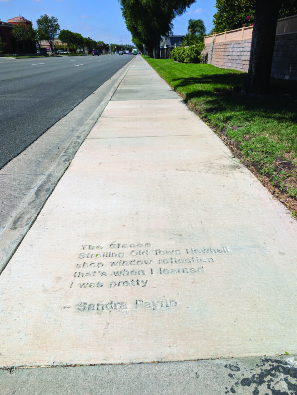 The city of Santa Clarita is inviting poets to submit original work for the 2027 Sidewalk Poetry Project. Poets may submit their work now through Nov. 20. Courtesy photo.