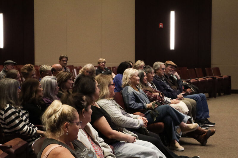 Attendees listen to Kerry Dashnaw speak at her book talk at Newhall Family Theatre in Newall, Calif., Tuesday, Oct. 13. Kamryn Martell/The Signal