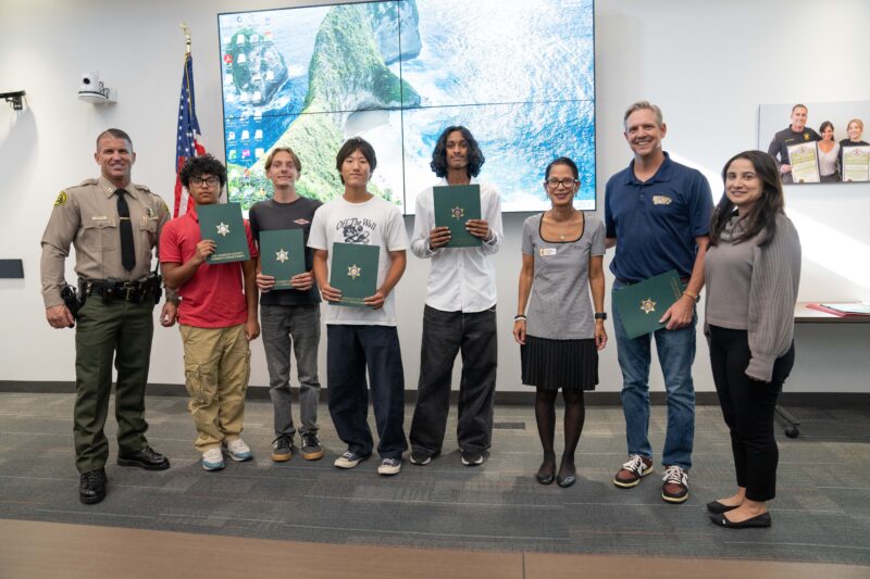 Students are recognized for their public service announcement projects by local leaders including the Santa Clarita Valley Sheriff’s Station on Wednesday, Oct. 14, 2026 at the SCV Sheriff’s Station. Katherine Quezada/The Signal
