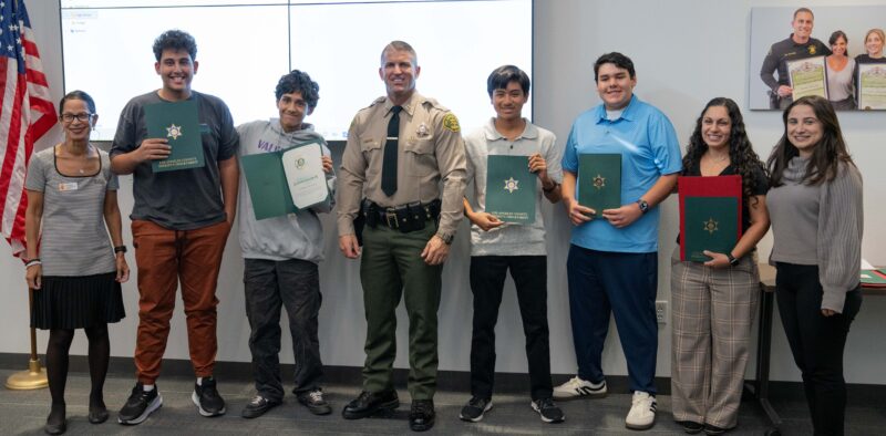 Students are recognized for their public service announcement projects by local leaders including the Santa Clarita Valley Sheriff’s Station on Wednesday, Oct. 14, 2026 at the SCV Sheriff’s Station. Katherine Quezada/The Signal