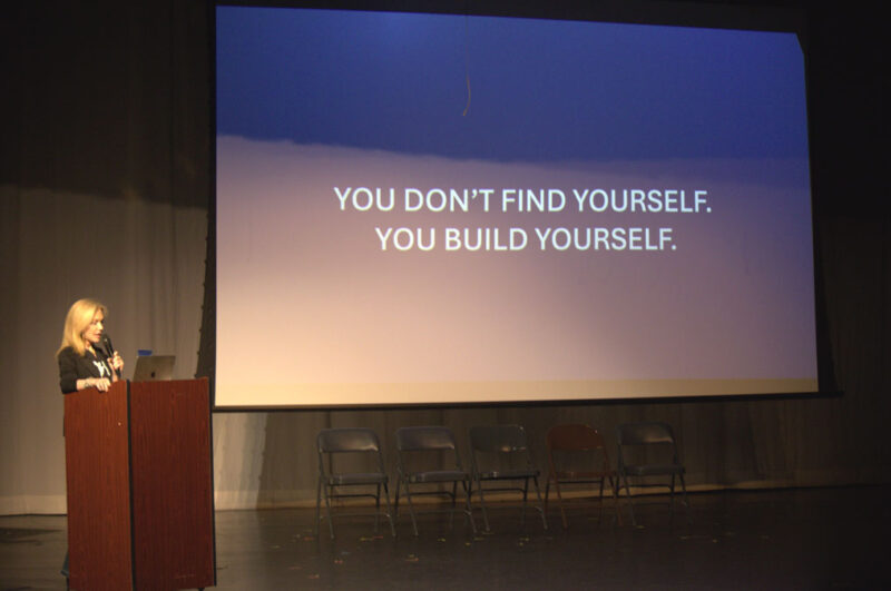 Heather DeAngelis talks to audience at the ASCEND panel at Valencia High School in Valencia, Calif., Thursday, Oct, 15, 2026. Audrey De Laura/The Signal