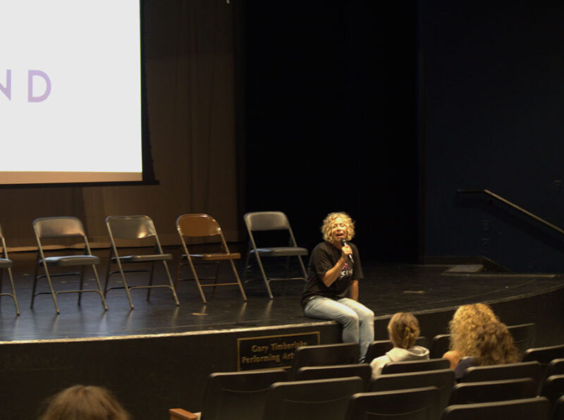 WiSH Foundation executive director, Amy Daniels thanks the audience at the ASCEND panel at Valencia High School in Valencia, Calif., Thursday, Oct, 15, 2026. Audrey De Laura/The Signal