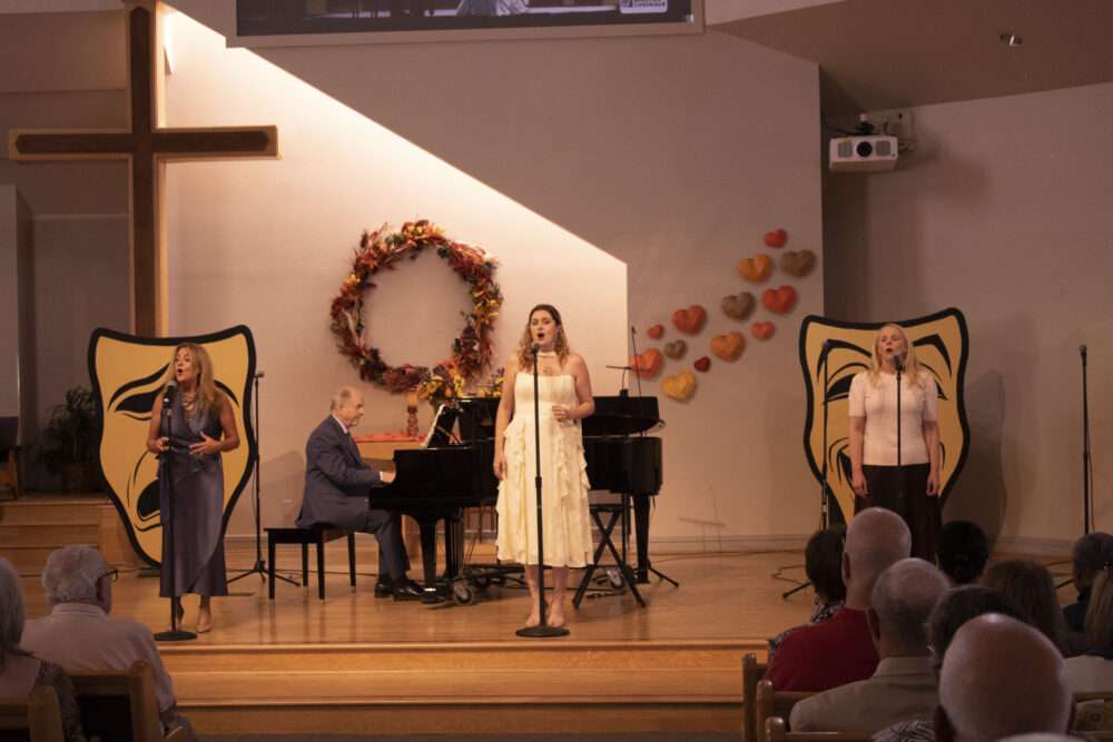 Aubree Garman, Leslie Garman and Sandy Schneiders perform 'One Night Only' from 'Dreamgirls' with Steven Applegate on piano at Santa Clarita Master Chorale's 'One Night Only' at Valencia United Methodist Church in Valencia, Calif', Sunday, Oct, 25. 2026 Audrey De Laura/The Signal