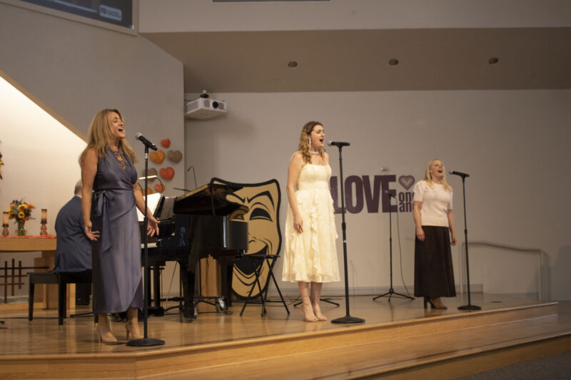 Aubree Garman, Leslie Garman and Sandy Schneiders performing 'One Night Only' from 'Dreamgirls' with Steven Applegate on piano at Santa Clarita Master Chorale's 'One Night Only' at Valencia United Methodist Church in Valencia, Calif', Sunday, Oct, 25. 2026 Audrey De Laura/The Signal