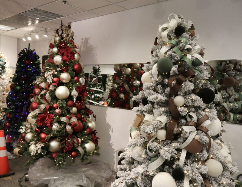 Some trees designed by Nichole Garrett at Valencia Town Center in Valencia, Calif., Monday, Oct. 26, 2026. Kamryn Martell/The Signal
