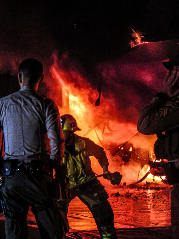 Two cars were engulfed in flames at a home on Avenida De Sonrisa in Saugus early Thursday morning. Photo courtesy of Dillon Foster.
