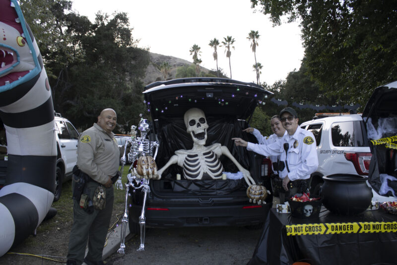Sheriffs at the Trick or Treat Village at Val Verde Park in Castaic, Calif., Wednesday, Oct, 28, 2026. Audrey De Laura/The Signal