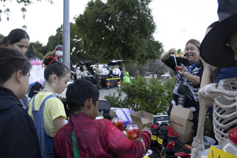 Attendees making potions at the Trick or Treat Village at Val Verde Park in Castaic, Calif., Wednesday, Oct, 28, 2026. Audrey De Laura/The Signal